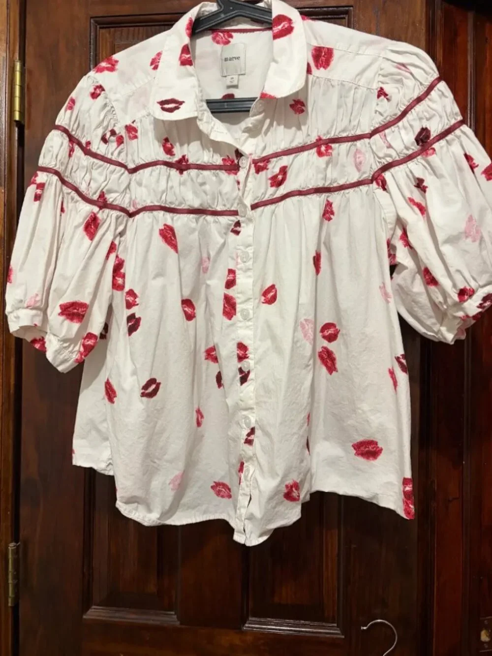 Anthropologie Maeve The Leandra Lip Kiss Blouse Size 1X